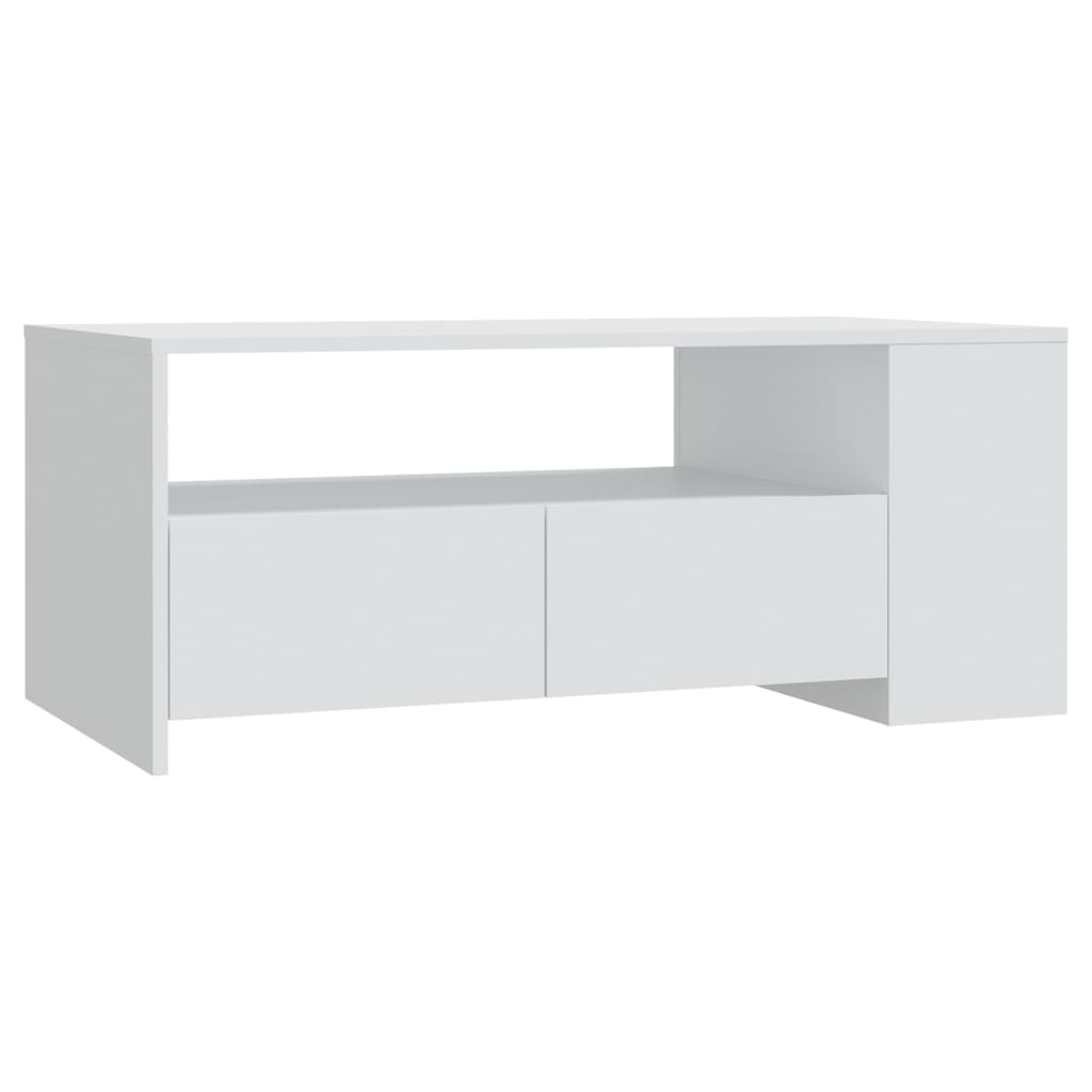 Table basse blanc 102x55x42 cm bois d’ingénierie - Tables basses