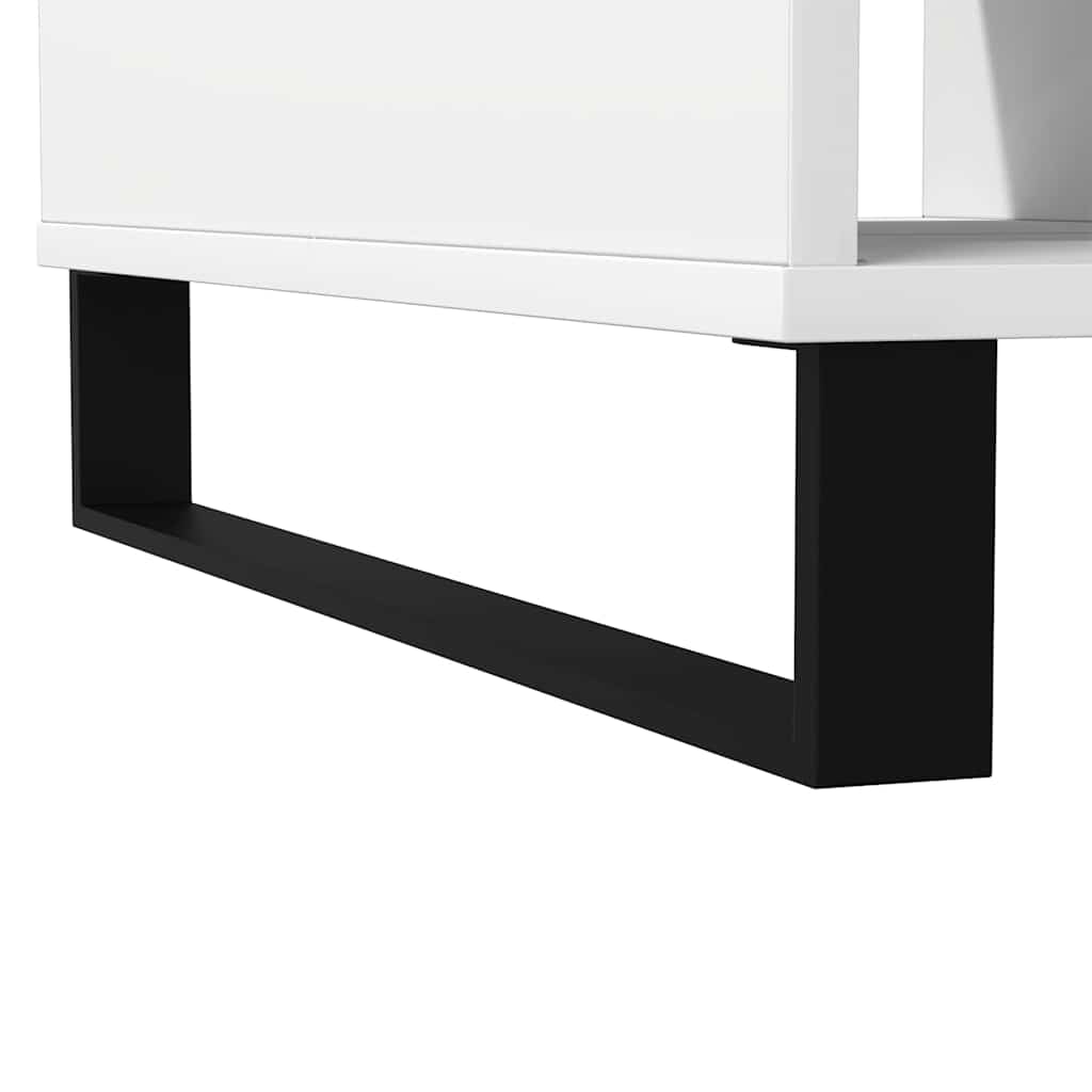 Table basse blanc 104x60x35 cm bois d’ingénierie - Tables basses