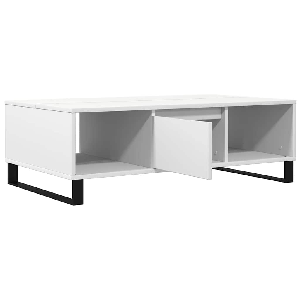 Table basse blanc 104x60x35 cm bois d’ingénierie - Tables basses