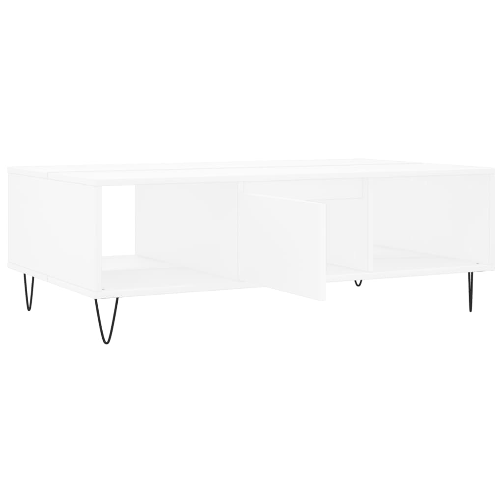Table basse blanc 104x60x35 cm bois d’ingénierie - Tables basses