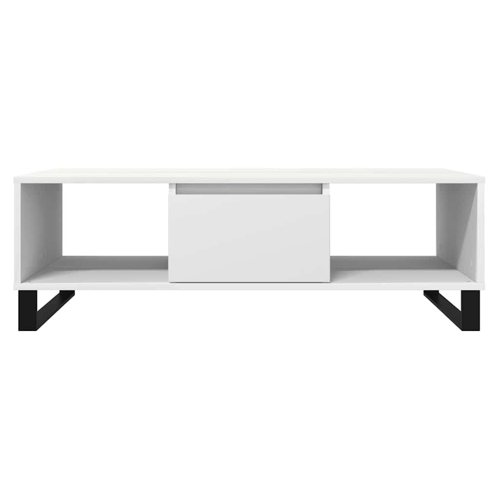Table basse blanc 104x60x35 cm bois d’ingénierie - Tables basses