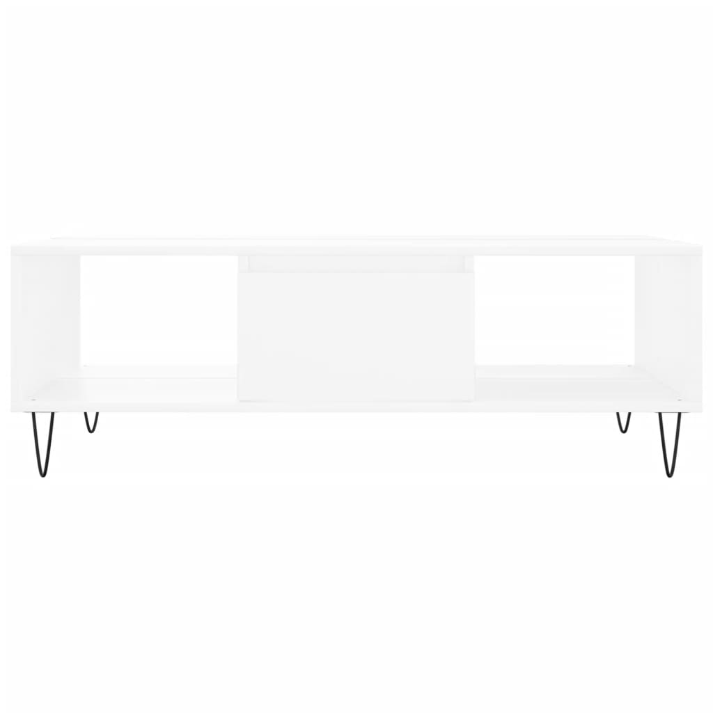 Table basse blanc 104x60x35 cm bois d’ingénierie - Tables basses