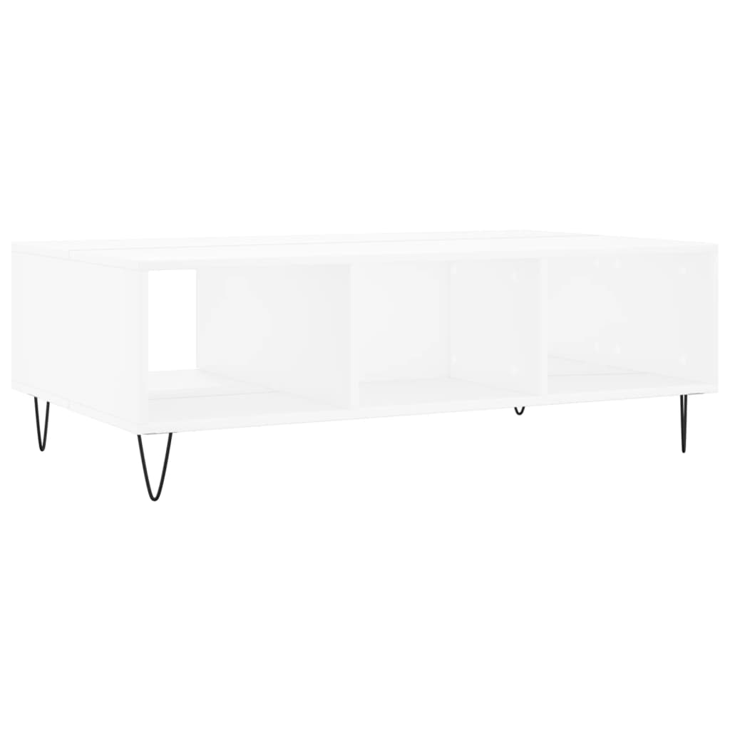 Table basse blanc 104x60x35 cm bois d’ingénierie - Tables basses