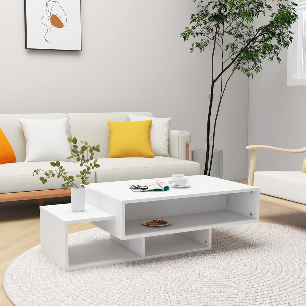 Table basse Blanc 105x55x32 cm Bois d’ingénierie - Tables basses
