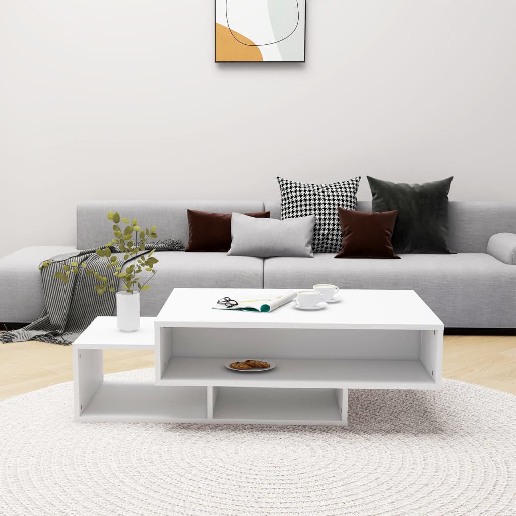 Table basse Blanc 105x55x32 cm Bois d’ingénierie - Tables basses