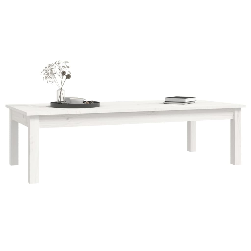 Table basse Blanc 110x50x30 cm Bois massif de pin - Tables basses