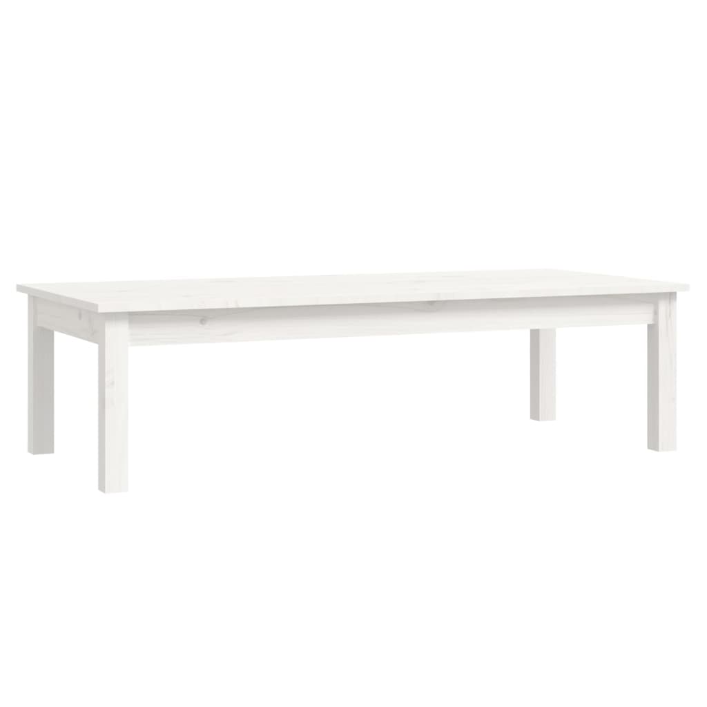 Table basse Blanc 110x50x30 cm Bois massif de pin - Tables basses