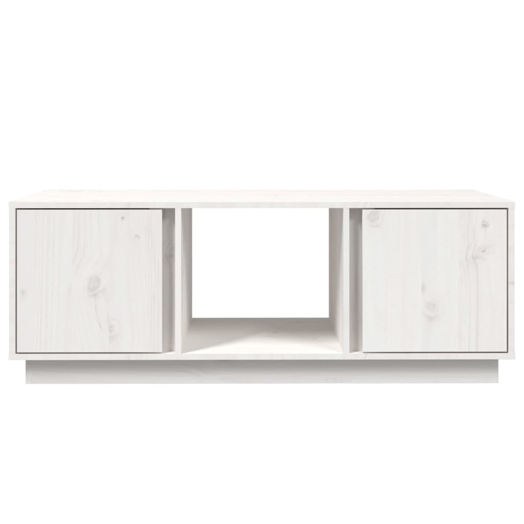 Table basse Blanc 110x50x40 cm Bois massif de pin - Tables basses