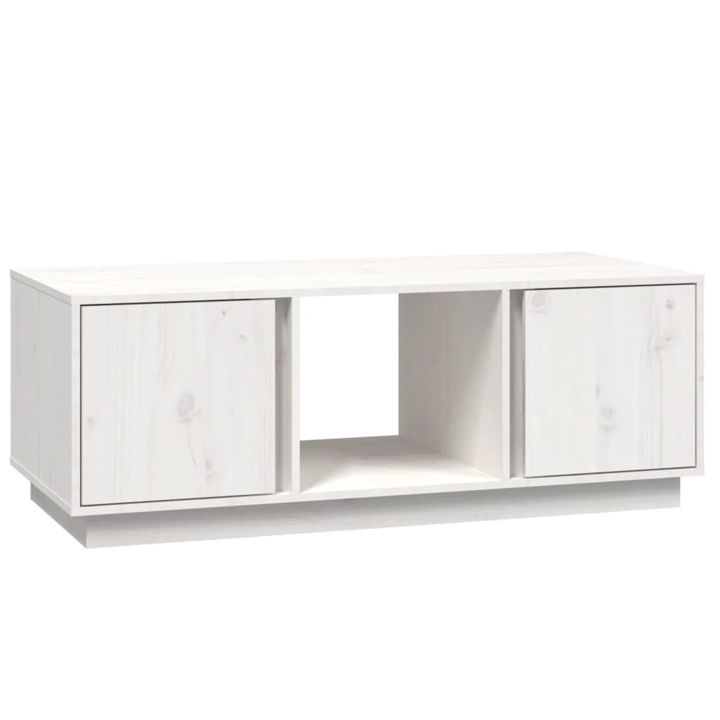 Table basse Blanc 110x50x40 cm Bois massif de pin - Tables basses