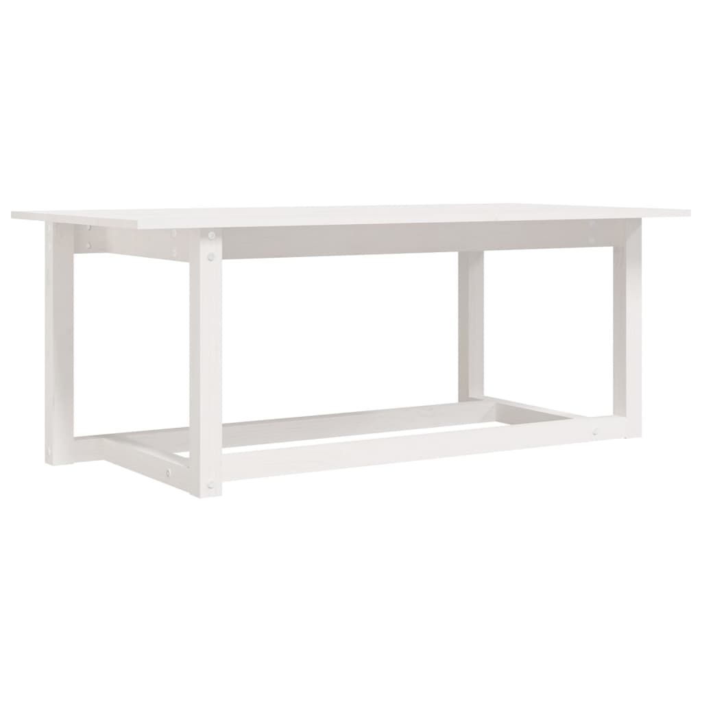 Table basse Blanc 110x55x45 cm Bois massif de pin - Tables basses