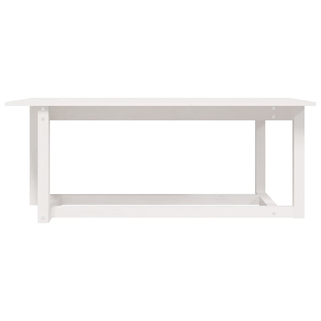 Table basse Blanc 110x55x45 cm Bois massif de pin - Tables basses