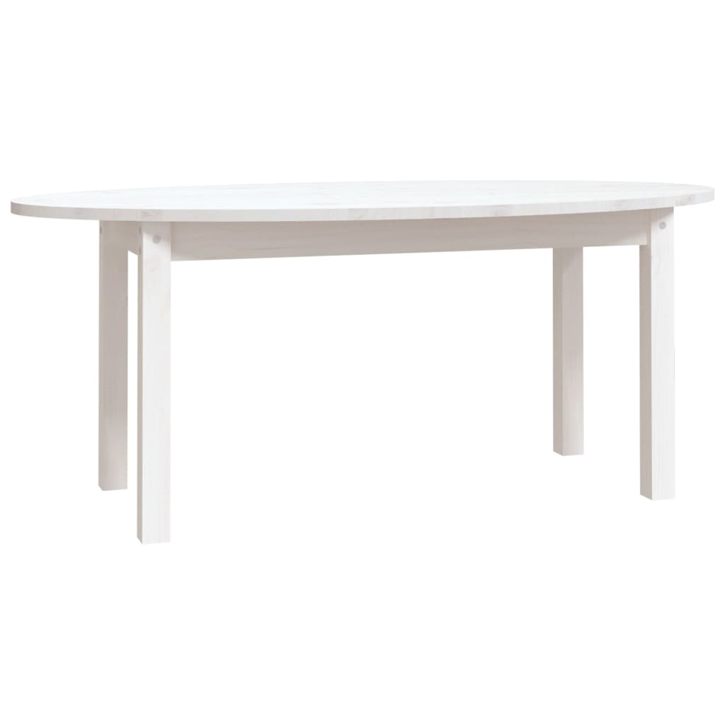 Table basse Blanc 110x55x45 cm Bois massif de pin - Tables basses