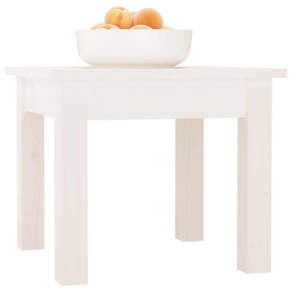 Table basse Blanc 35x35x30 cm Bois massif de pin - Tables basses