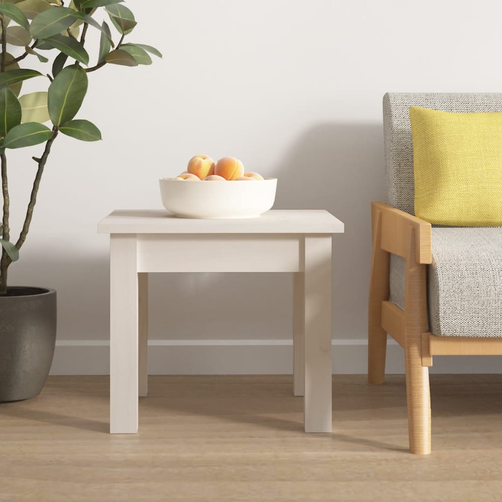 Table basse Blanc 35x35x30 cm Bois massif de pin - Tables basses