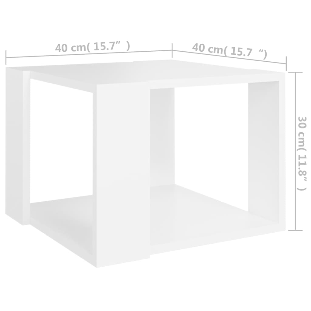 Table basse Blanc 40x40x30 cm Bois d’ingénierie - Tables basses