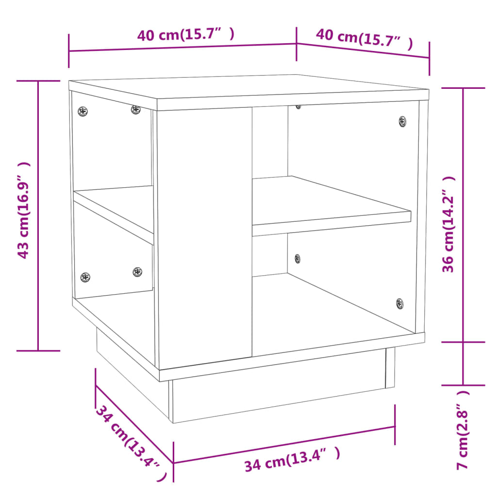 Table basse Blanc 40x40x43 cm Bois d’ingénierie - Tables basses