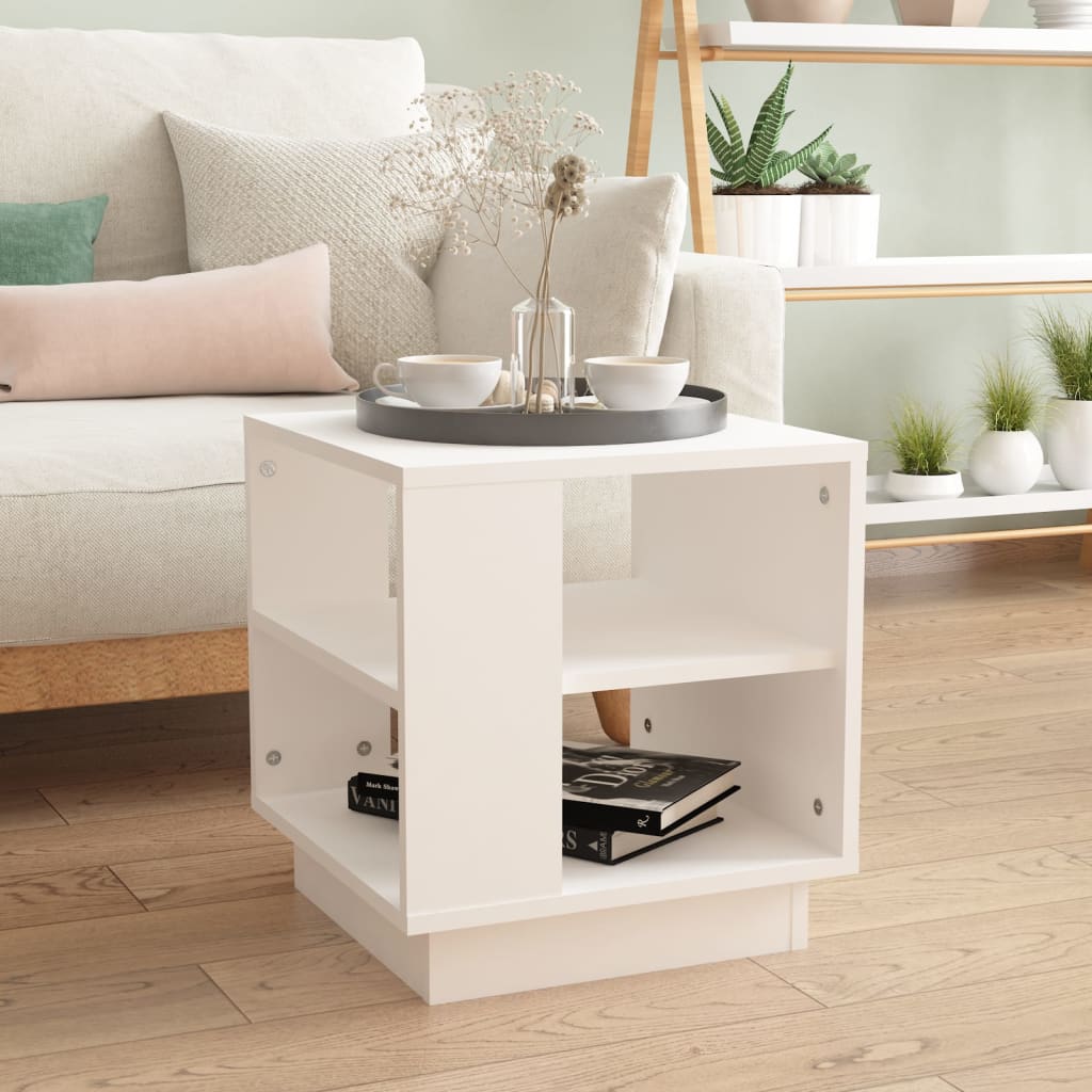 Table basse Blanc 40x40x43 cm Bois d’ingénierie - Tables basses