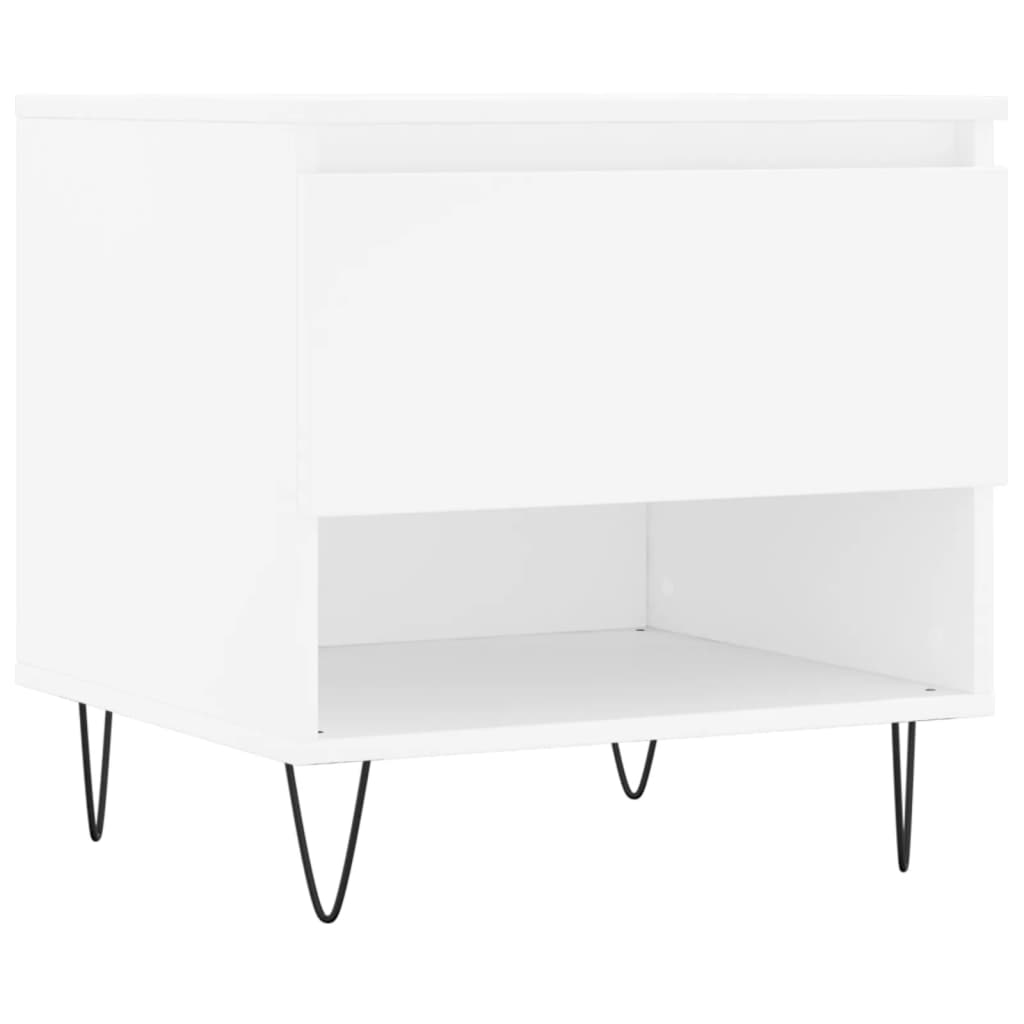 Table basse blanc 50x46x50 cm bois d’ingénierie - Tables basses