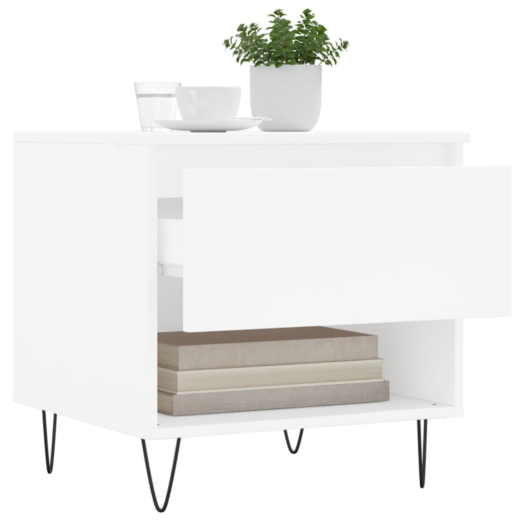Table basse blanc 50x46x50 cm bois d’ingénierie - Tables basses