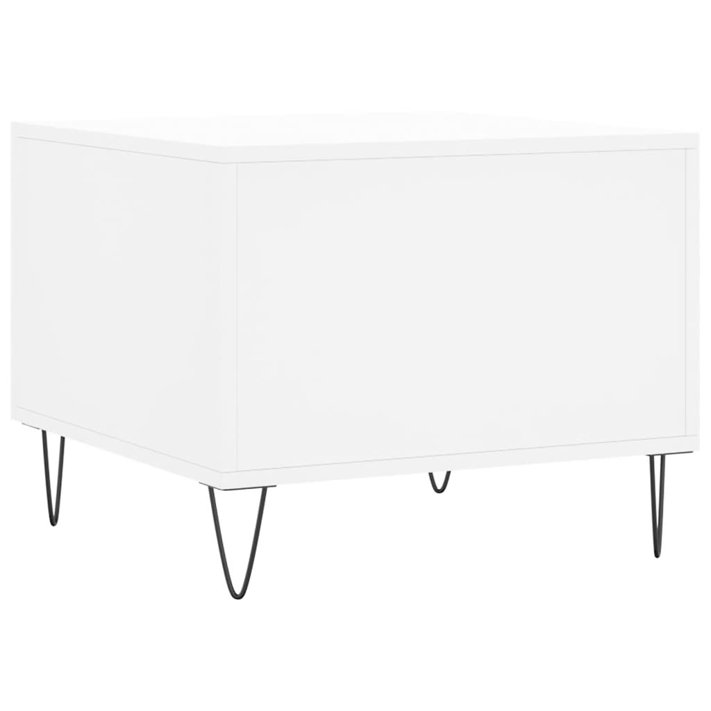 Table basse blanc 50x50x40 cm bois d’ingénierie - Tables basses