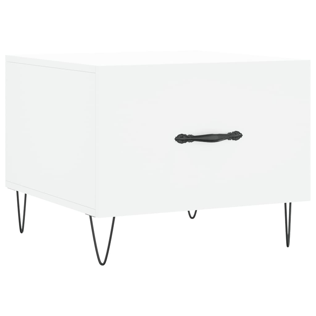 Table basse blanc 50x50x40 cm bois d’ingénierie - Tables basses