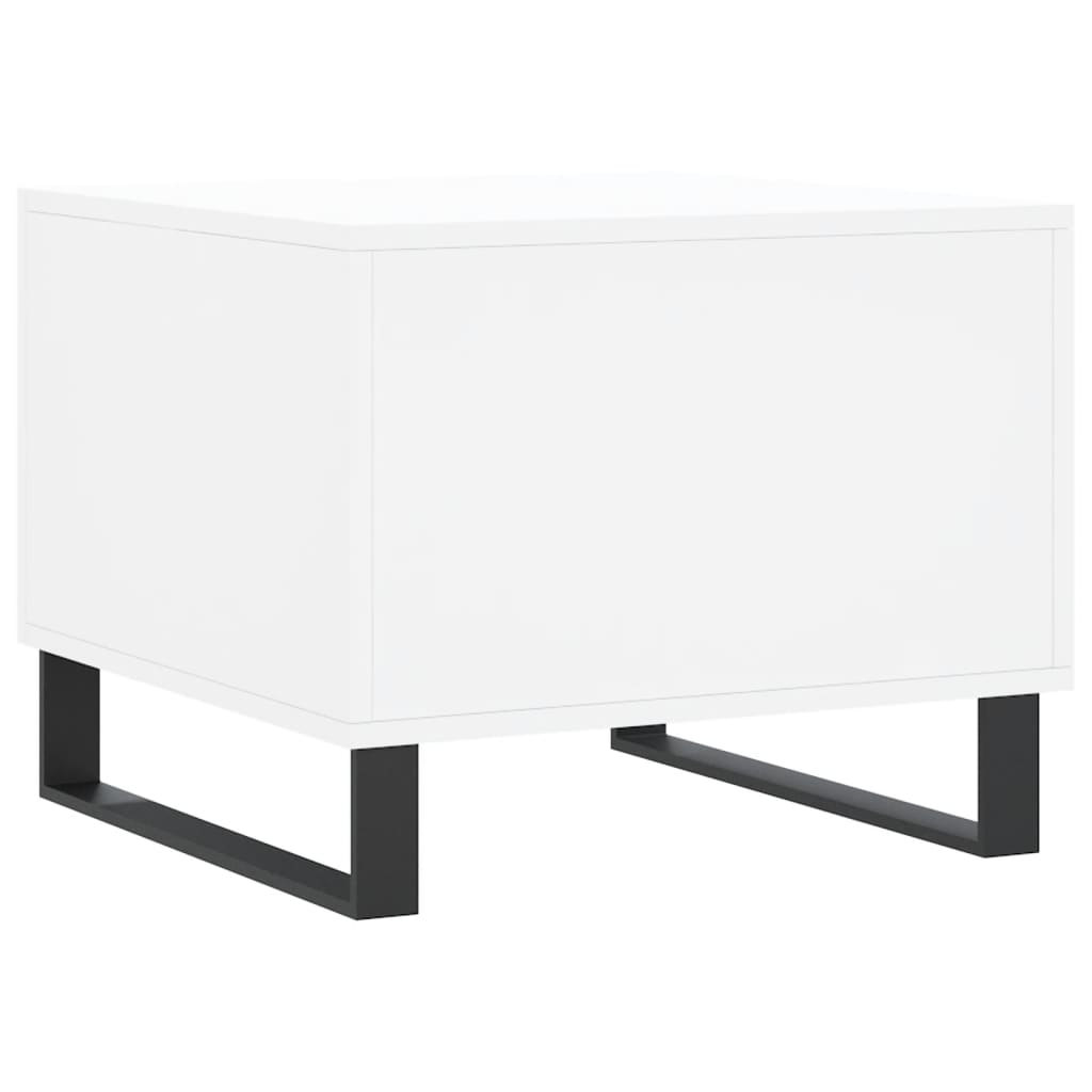 Table basse blanc 50x50x40 cm bois d’ingénierie - Tables basses