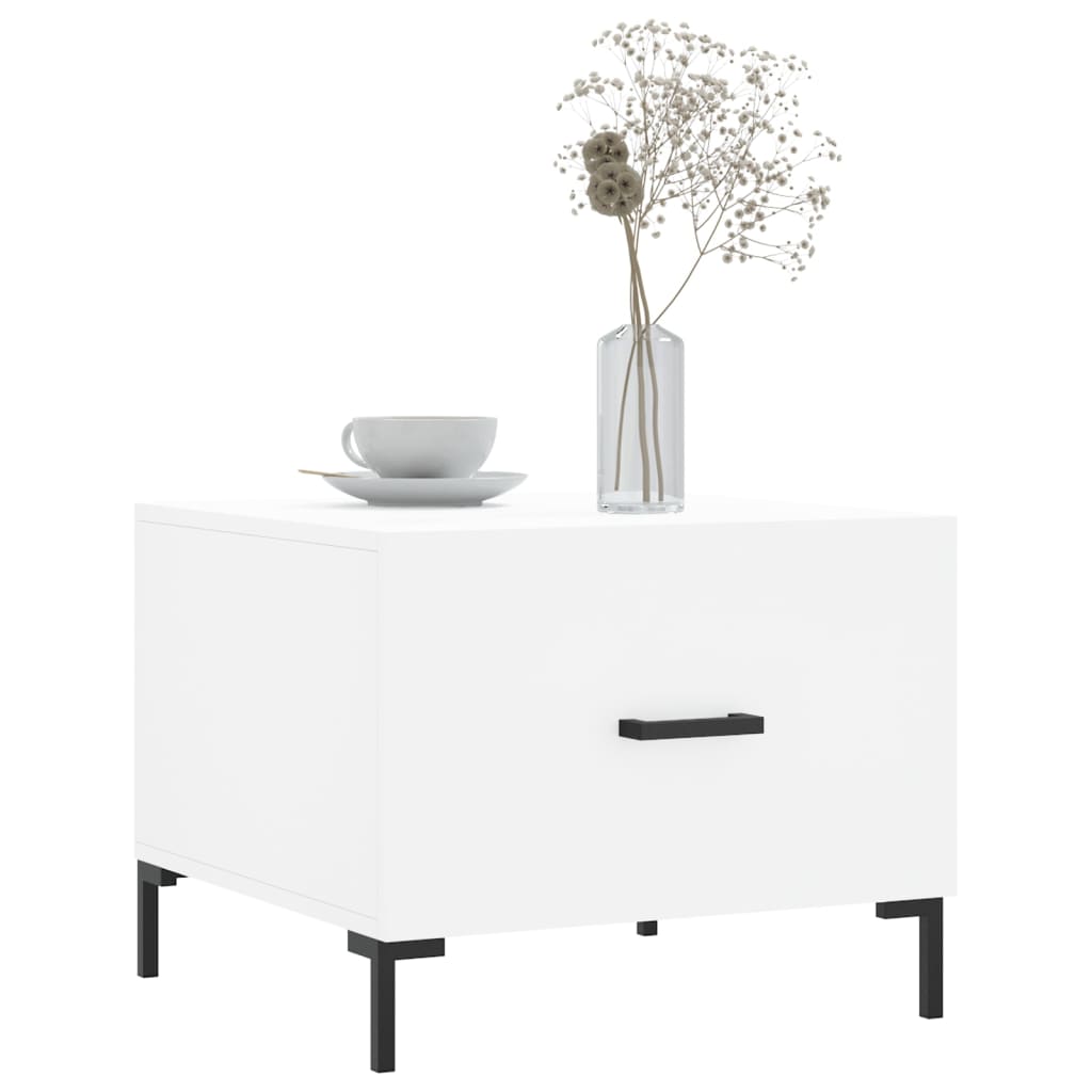 Table basse blanc 50x50x40 cm bois d’ingénierie - Tables basses
