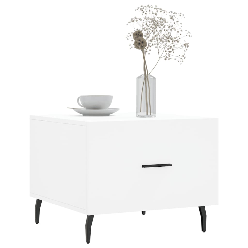 Table basse blanc 50x50x40 cm bois d’ingénierie - Tables basses
