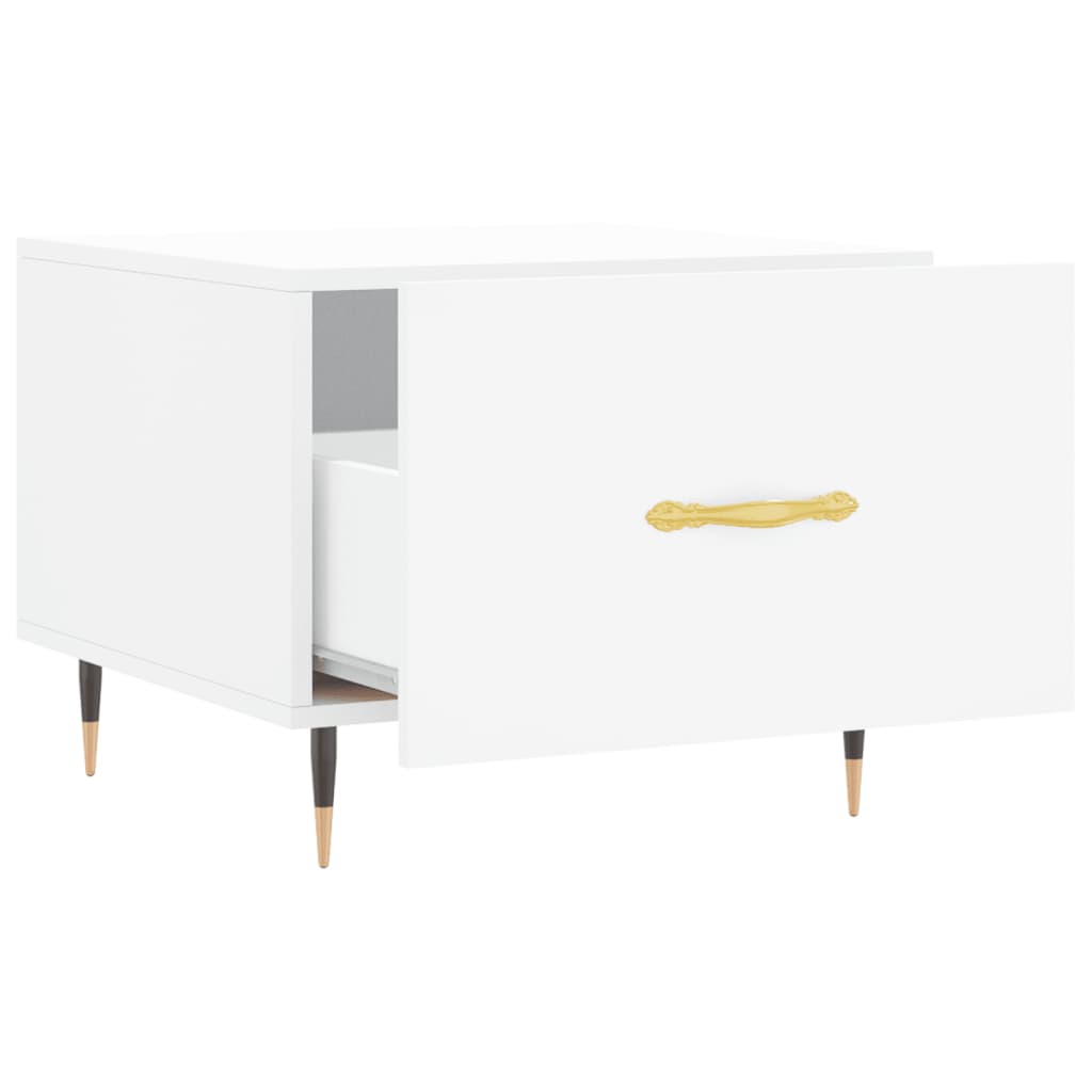 Table basse blanc 50x50x40 cm bois d’ingénierie - Tables basses