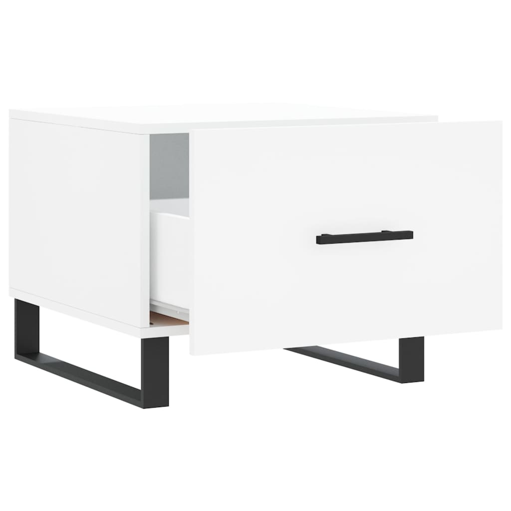 Table basse blanc 50x50x40 cm bois d’ingénierie - Tables basses