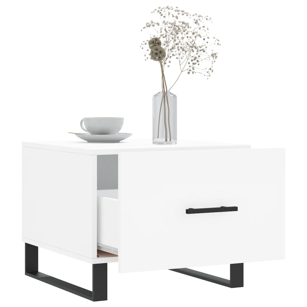Table basse blanc 50x50x40 cm bois d’ingénierie - Tables basses