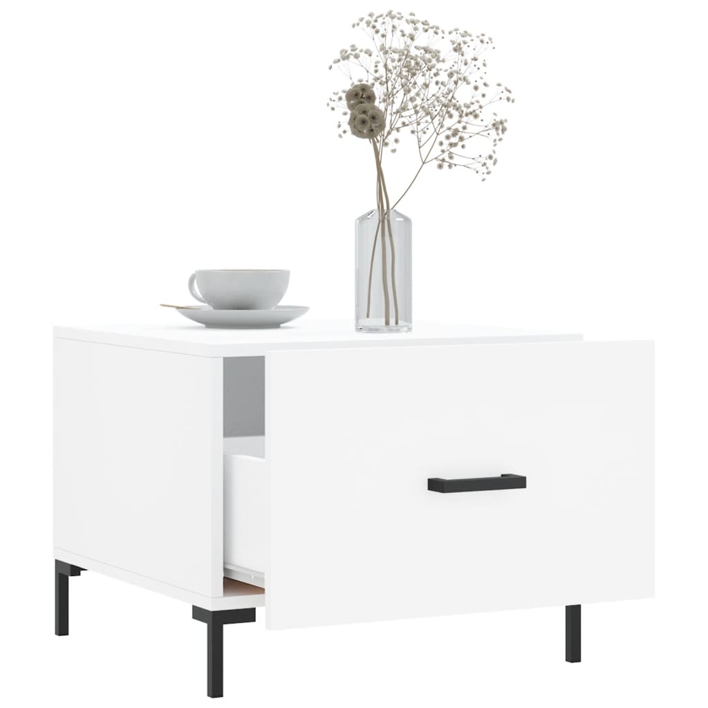 Table basse blanc 50x50x40 cm bois d’ingénierie - Tables basses