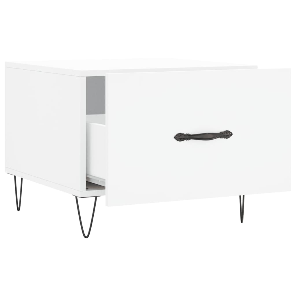 Table basse blanc 50x50x40 cm bois d’ingénierie - Tables basses