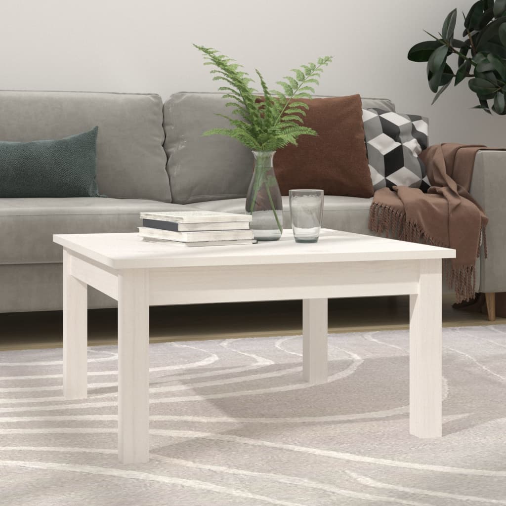 Table basse Blanc 55x55x30 cm Bois massif de pin - Tables basses