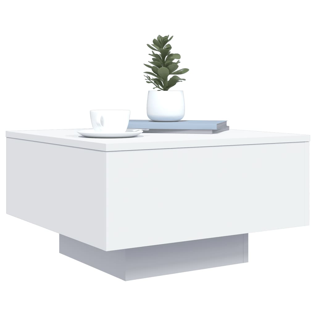 Table basse blanc 55x55x31 cm bois d’ingénierie - Tables basses