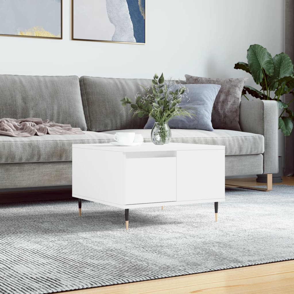 Table basse blanc 55x55x36,5 cm bois d’ingénierie - Tables basses