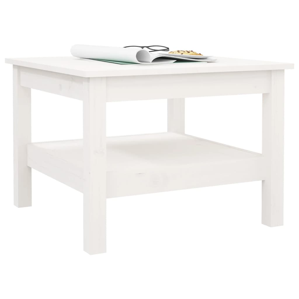 Table basse Blanc 55x55x40 cm Bois massif de pin - Tables basses