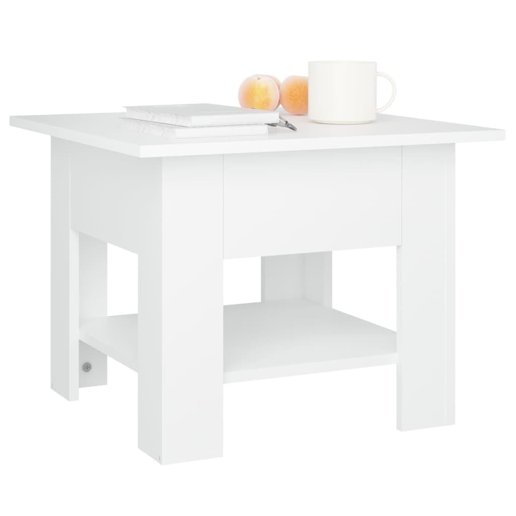 Table basse blanc 55x55x42 cm bois d’ingénierie - Tables basses