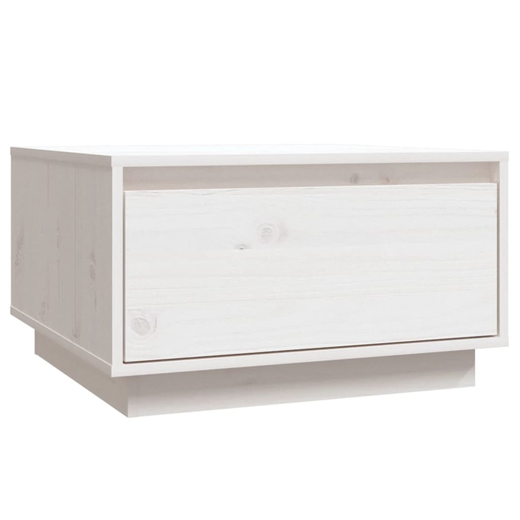 Table basse Blanc 55x56x32 cm Bois massif de pin - Tables basses