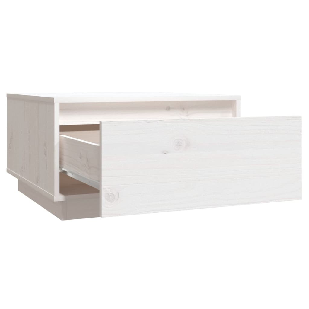 Table basse Blanc 55x56x32 cm Bois massif de pin - Tables basses