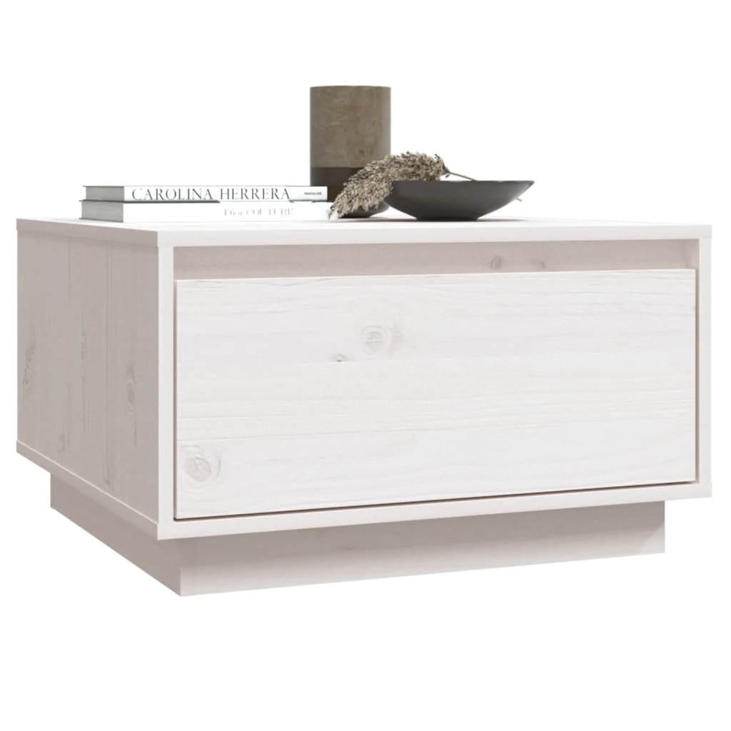 Table basse Blanc 55x56x32 cm Bois massif de pin - Tables basses