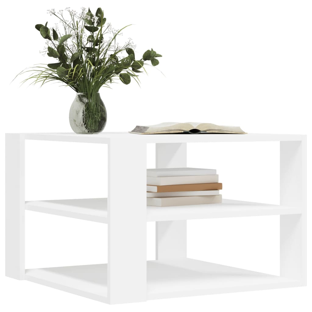 Table basse blanc 59,5x59,5x40 cm bois d’ingénierie - Tables basses