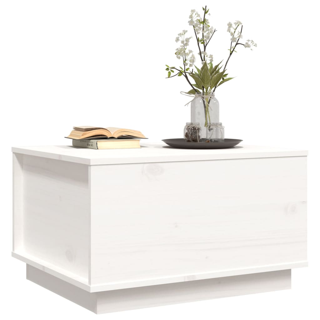 Table basse Blanc 60x50x35 cm Bois massif de pin - Tables basses