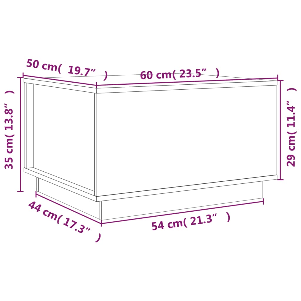 Table basse Blanc 60x50x35 cm Bois massif de pin - Tables basses