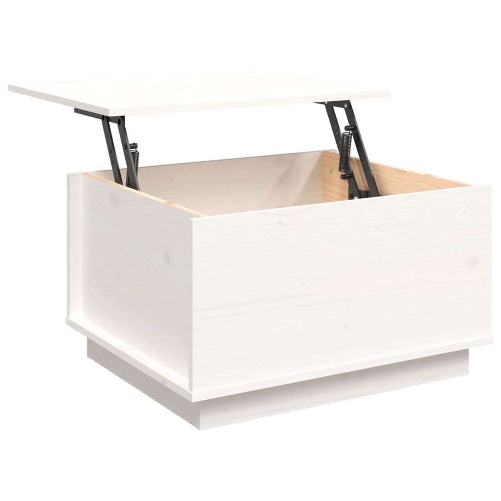 Table basse Blanc 60x50x35 cm Bois massif de pin - Tables basses