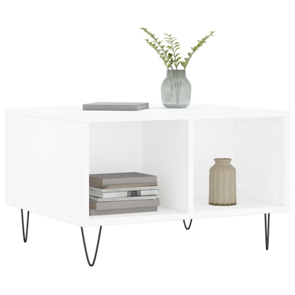 Table basse Blanc 60x50x36,5 cm Bois d’ingénierie - Tables basses