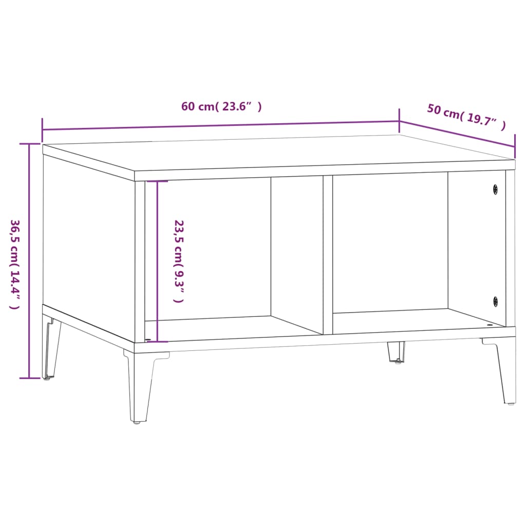 Table basse Blanc 60x50x36,5 cm Bois d’ingénierie - Tables basses