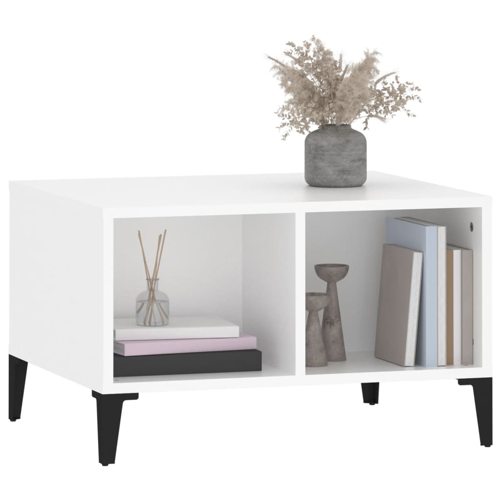 Table basse Blanc 60x50x36,5 cm Bois d’ingénierie - Tables basses