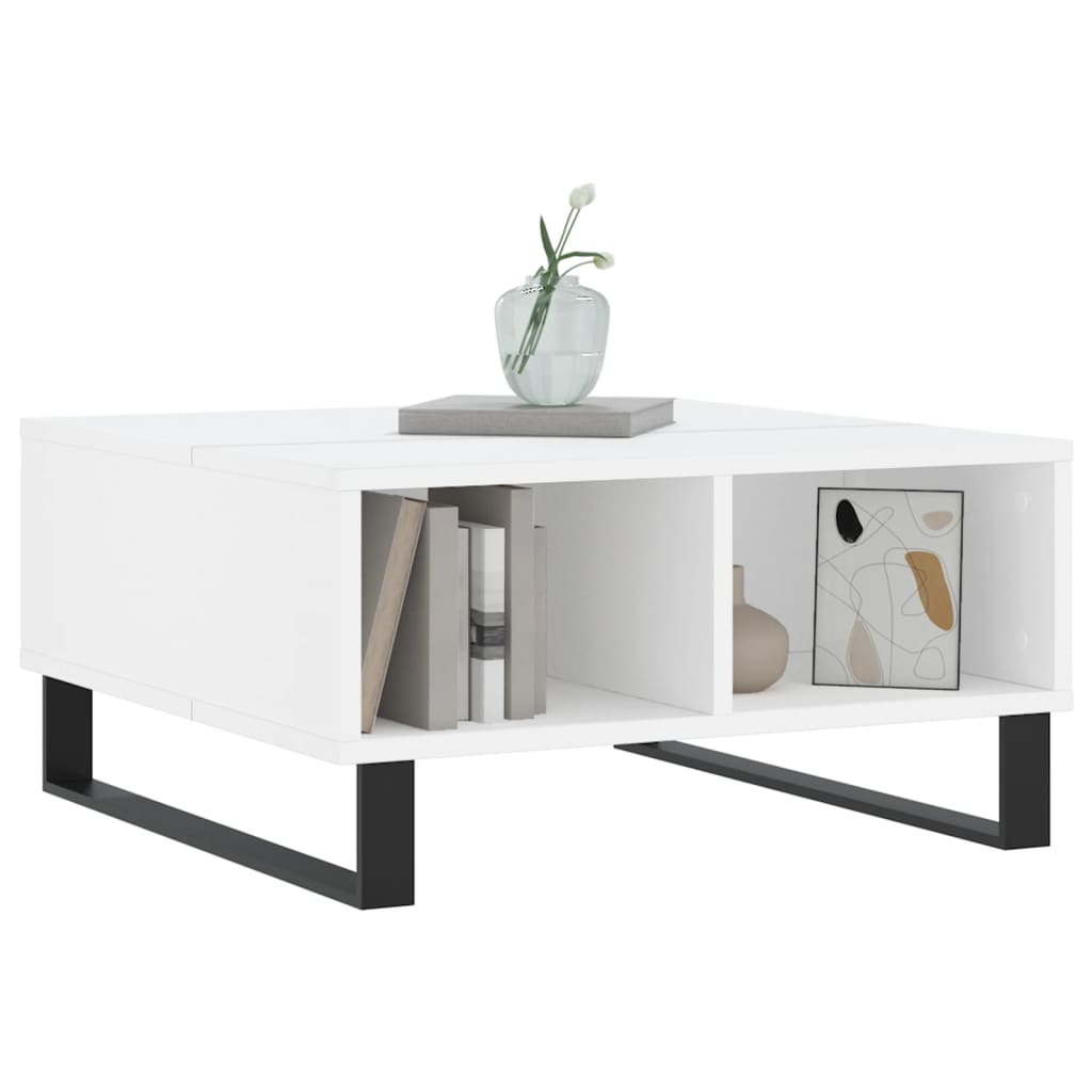 Table basse blanc 60x60x30 cm bois d’ingénierie - Tables basses