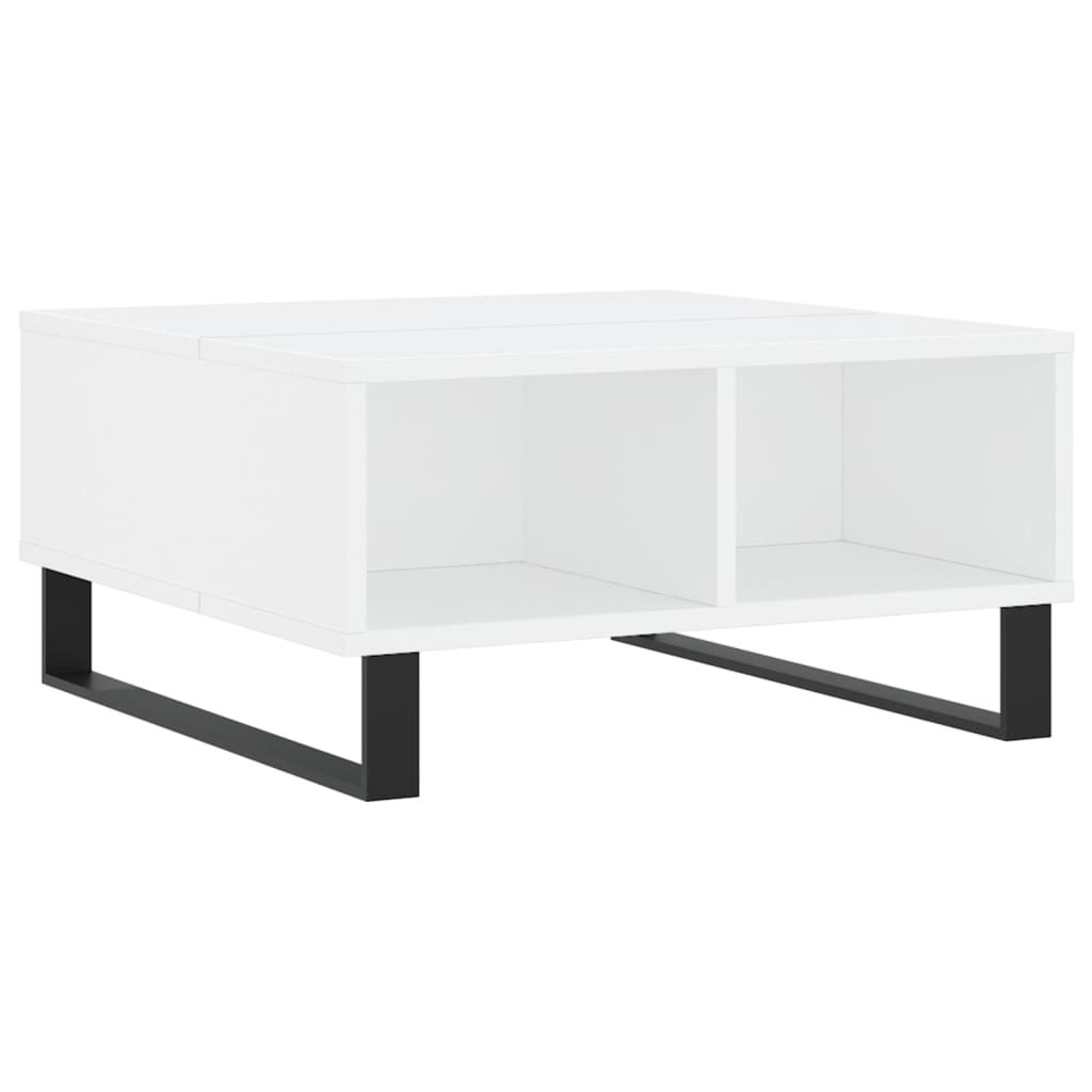 Table basse blanc 60x60x30 cm bois d’ingénierie - Tables basses